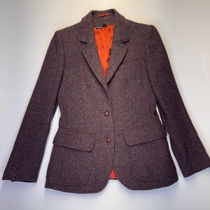 Breckenridge Vintage Tweed Blazer sz 6, purple plum, tailored classic 80s 90s